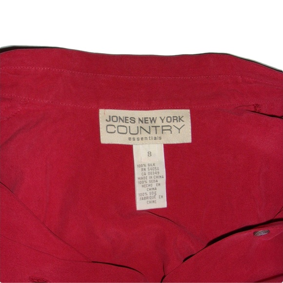JONES NEW YORK Blouse 8 M Rust 100% SILK Career - Picture 2 of 3